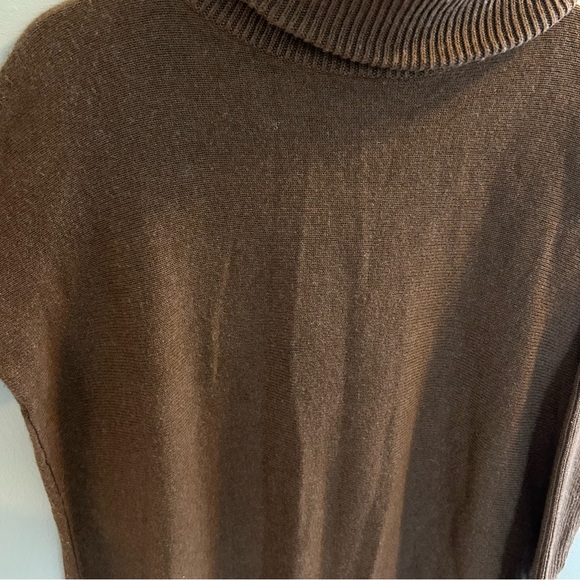 Boden Turtleneck Tunic Size 8 Light Brown Pullover Chunky Sweater Cashmere Blend - Picture 4 of 6